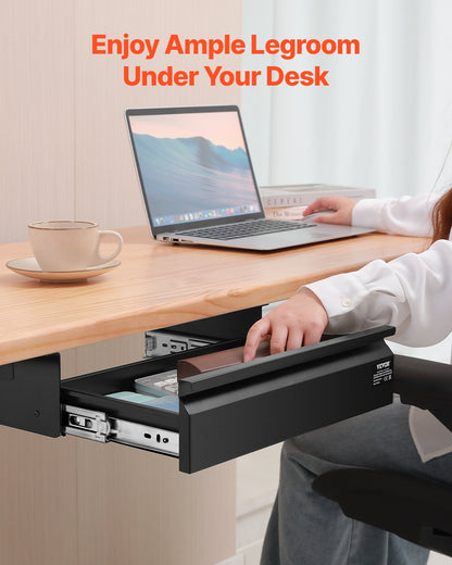 VEVOR 40 cm Under Desk Drawer Organizer Slide-out Drawer Space Saver Home Office