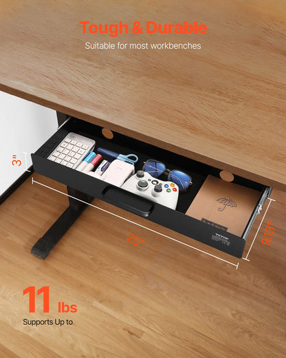 VEVOR 58 cm Under Desk Drawer Organizer Slide-out Drawer Space Saver Home Office