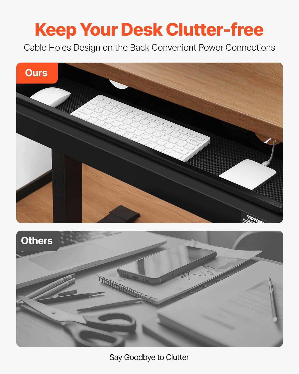 VEVOR 68 cm Under Desk Drawer Organizer Slide-out Drawer Space Saver Home Office