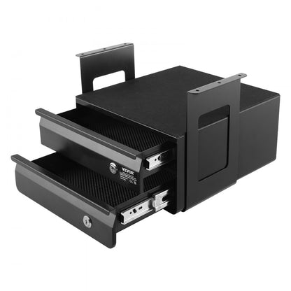 VEVOR 2 Drawer 33 cm Lockable Under Desk Drawer Organizer Slide-out Drawer Home