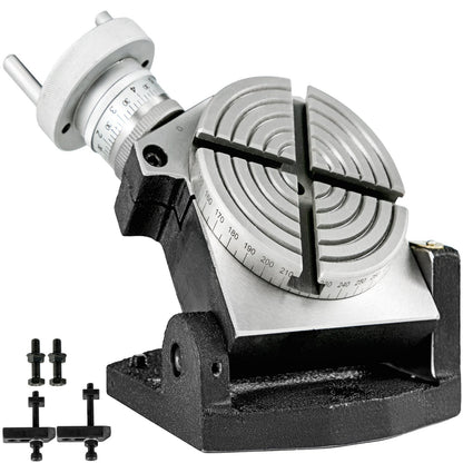 VEVOR Rotary Table 4 INCH/100 MM Horizontal Vertical Rotary Table 4-Slot Rotary