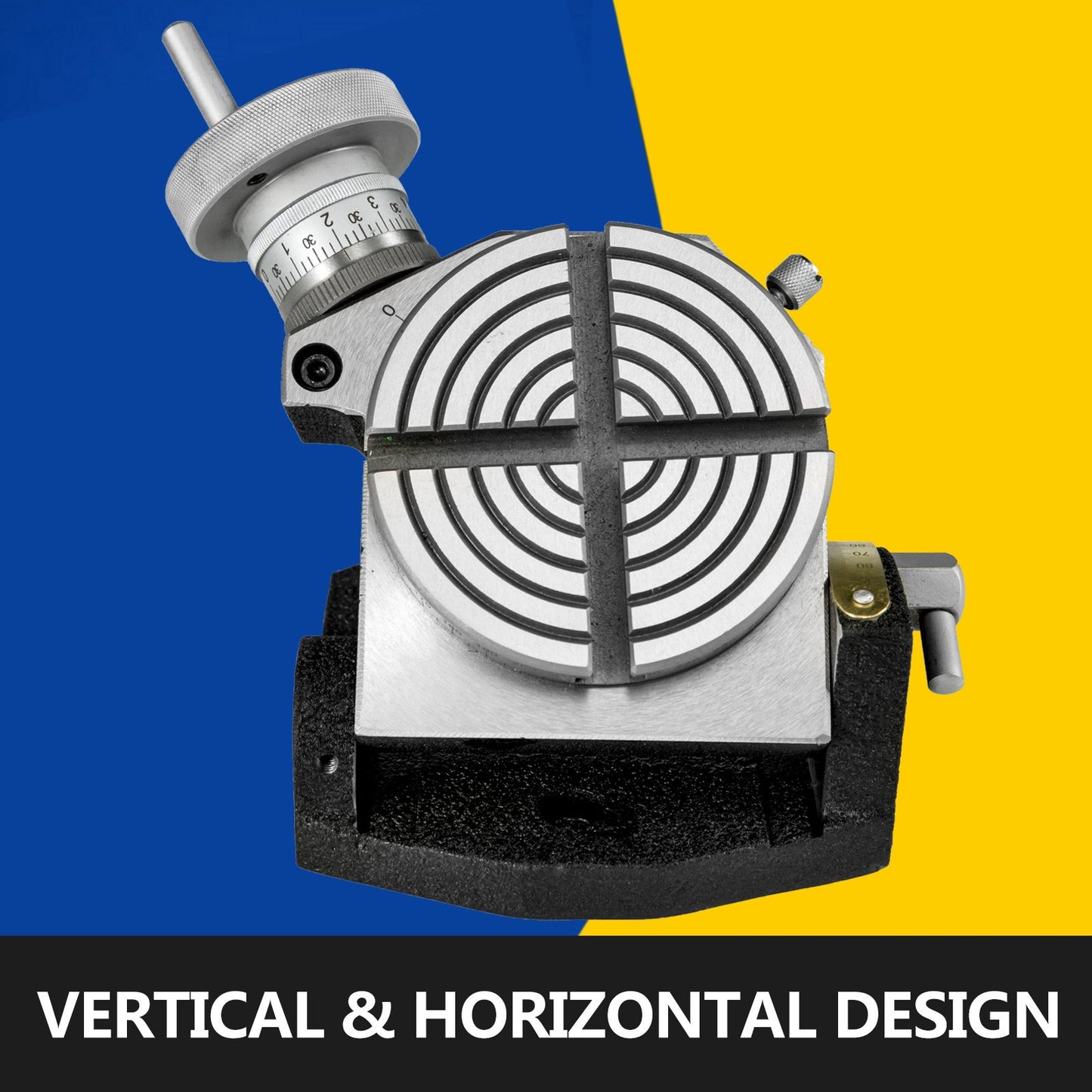 VEVOR Rotary Table 4 INCH/100 MM Horizontal Vertical Rotary Table 4-Slot Rotary