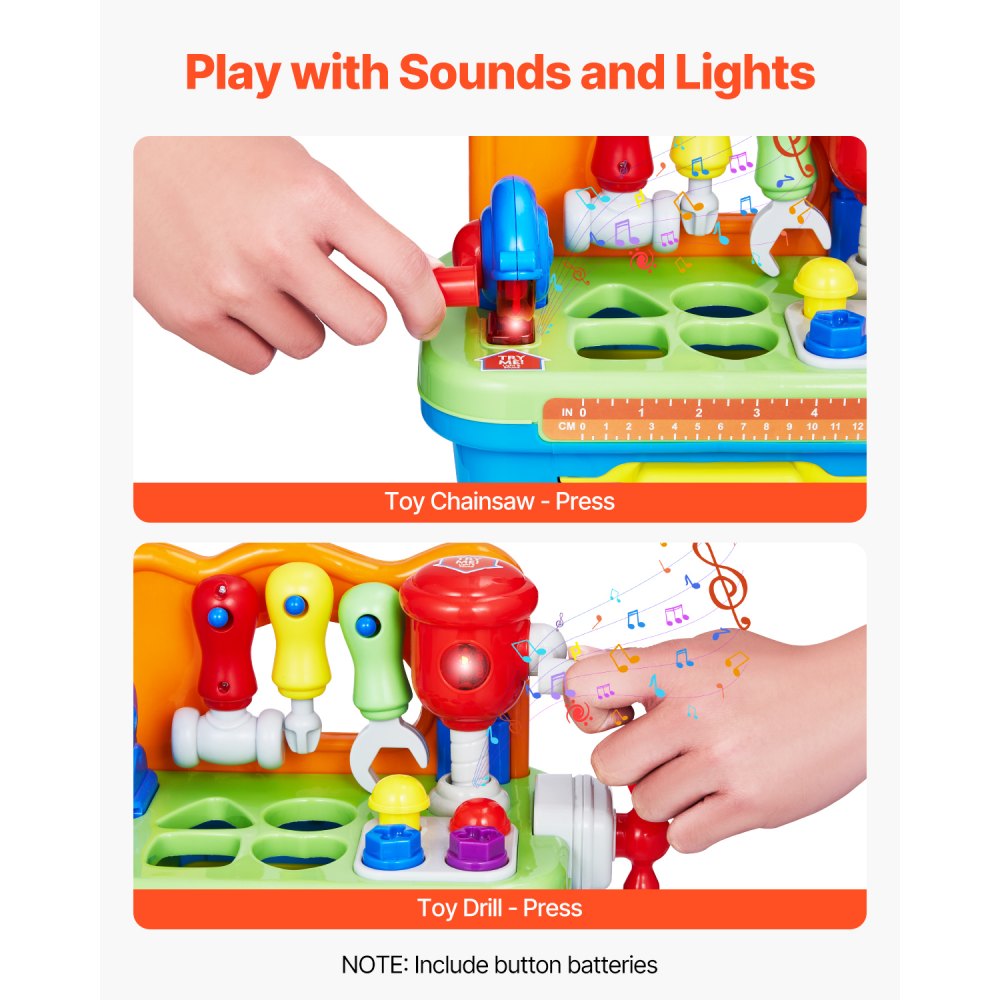 VEVOR Musical Workbench for Toddler 2 Years+ Toy Musical Learning Workbench