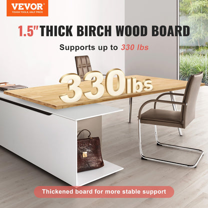 VEVOR Wood Table Top, 75 x 60 x 3.8 cm, 150 kg Load Capacity, Universal Solid One-Piece