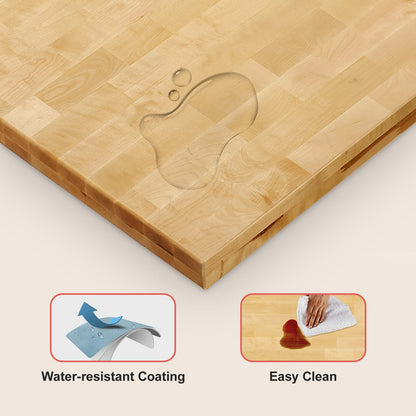 VEVOR Wood Table Top, 120 x 75 x 3.8 cm, 150 kg Load Capacity, Universal Solid One-Piece