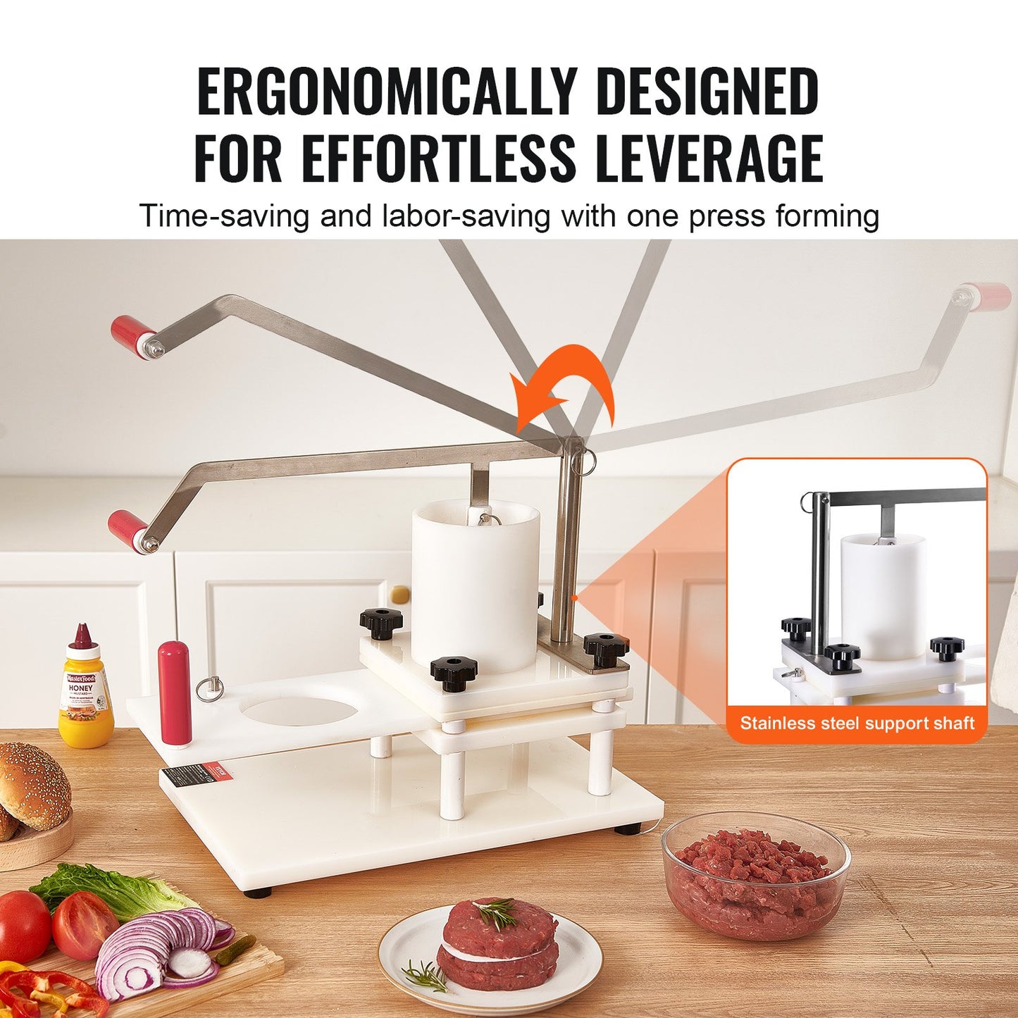 VEVOR 5" Commercial Burger Patty Maker Hamburger Meat Press Forming Machine