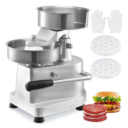 Heavy Duty Commercial Burger Press, 15cm Patty Maker with 1000 Papers