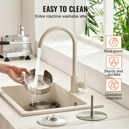 Commercial Burger Press Machine with 3 Mold Sizes, Stainless Steel, 1500 Papers