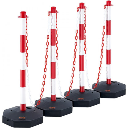 VEVOR 4PCs Traffic Delineator Post Cones with Fillable Base 8FT Chain Adjustable
