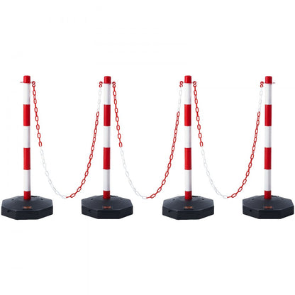 VEVOR 4PCs Traffic Delineator Post Cones with Fillable Base 8FT Chain Adjustable