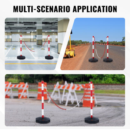 VEVOR 2PCs Traffic Delineator Post Cones with Fillable Base 8FT Chain Adjustable