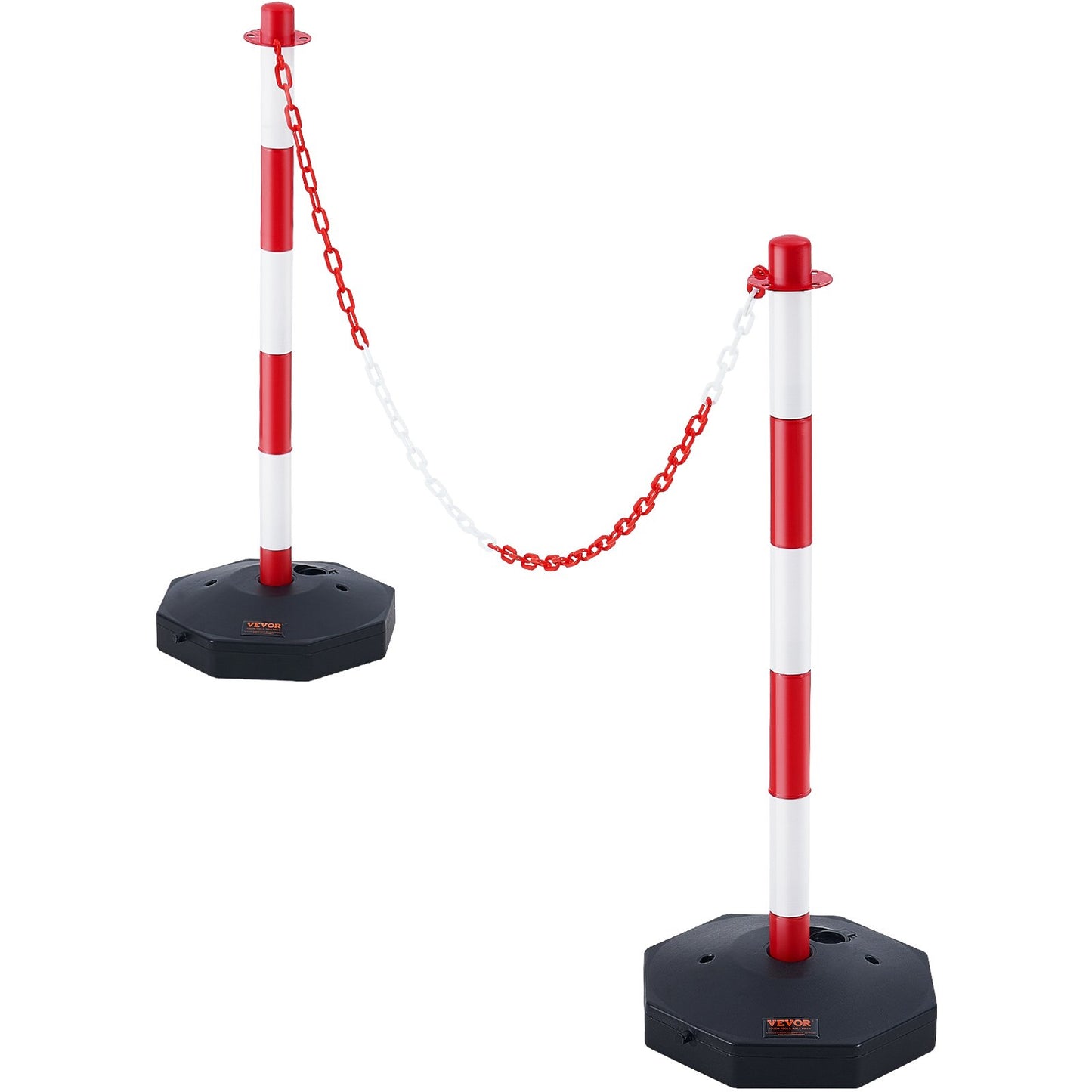 VEVOR 2PCs Traffic Delineator Post Cones with Fillable Base 8FT Chain Adjustable