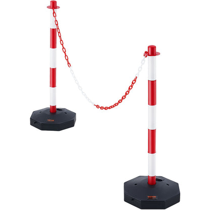 VEVOR 2PCs Traffic Delineator Post Cones with Fillable Base 8FT Chain Adjustable