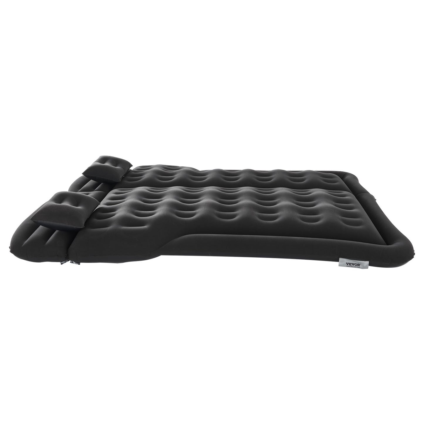 Car Air Mattress, Inflatable Car Camping Mattress, Flocking Thickened Travel Beds, Durable Portable Sleeping Pad with Air Pump, 2 Pillows, Nozzle, Carry Bag, Fits Most SUV MPV Sedan, Black