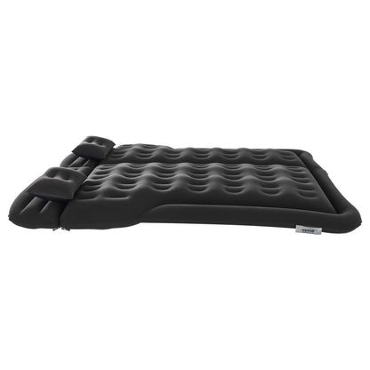 Car Air Mattress, Inflatable Car Camping Mattress, Flocking Thickened Travel Beds, Durable Portable Sleeping Pad with Air Pump, 2 Pillows, Nozzle, Carry Bag, Fits Most SUV MPV Sedan, Black