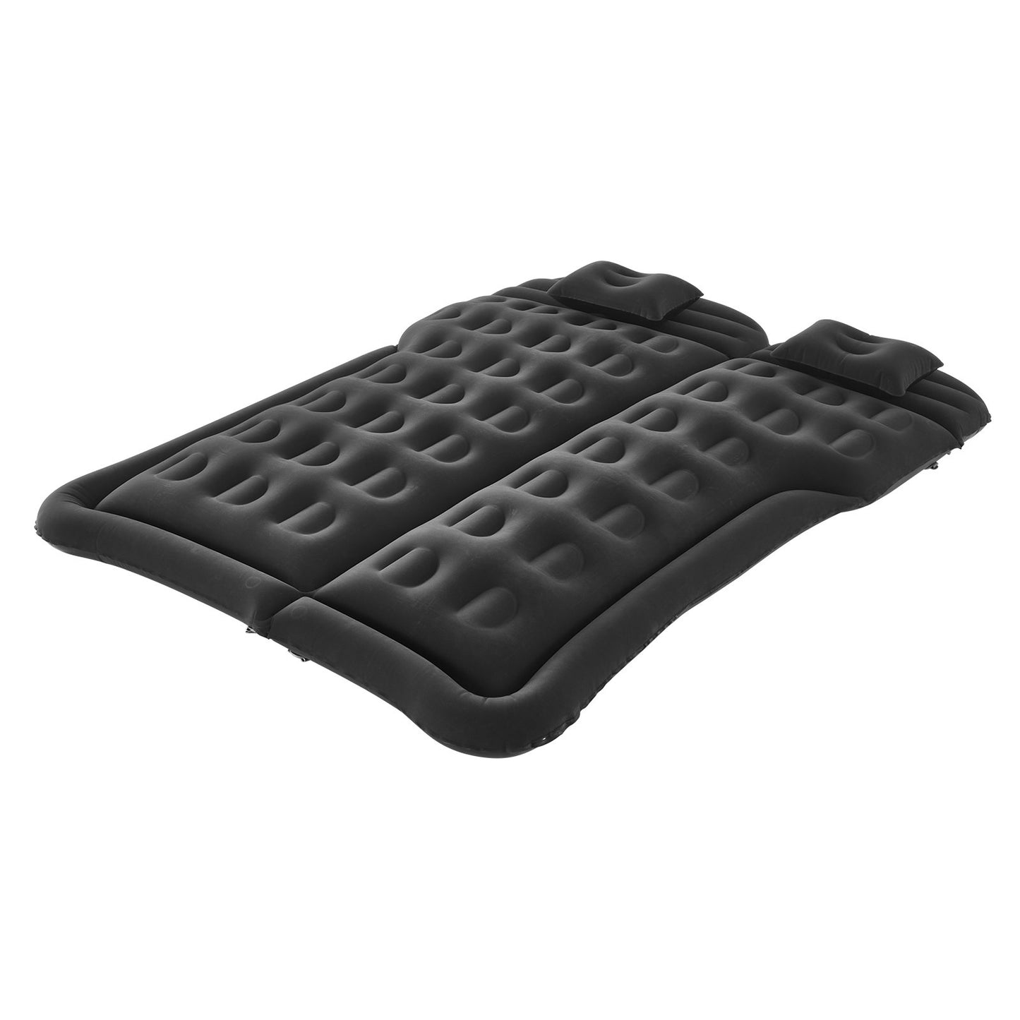 Car Air Mattress, Inflatable Car Camping Mattress, Flocking Thickened Travel Beds, Durable Portable Sleeping Pad with Air Pump, 2 Pillows, Nozzle, Carry Bag, Fits Most SUV MPV Sedan, Black