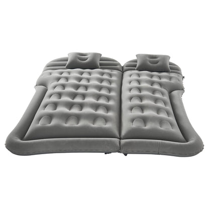 Car Air Mattress, Inflatable Car Camping Mattress, Flocking Thickened Travel Beds, Comfortable and Durable Portable Sleeping Pad with Air Pump, Nozzle, Carry Bag, Fits Most SUV MPV Sedan, Gray