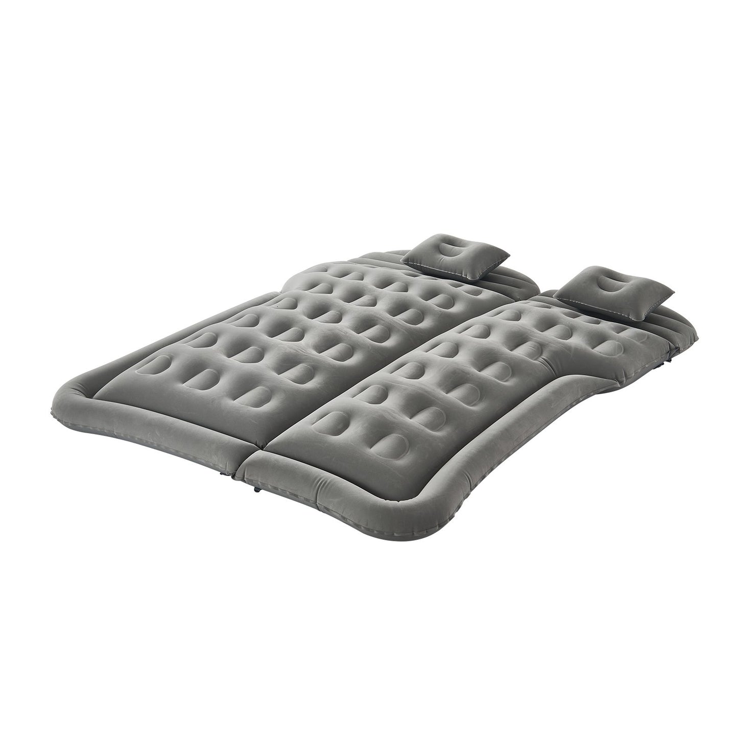 Car Air Mattress, Inflatable Car Camping Mattress, Flocking Thickened Travel Beds, Comfortable and Durable Portable Sleeping Pad with Air Pump, Nozzle, Carry Bag, Fits Most SUV MPV Sedan, Gray