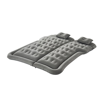 Car Air Mattress, Inflatable Car Camping Mattress, Flocking Thickened Travel Beds, Comfortable and Durable Portable Sleeping Pad with Air Pump, Nozzle, Carry Bag, Fits Most SUV MPV Sedan, Gray