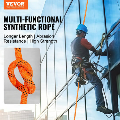 Heavy-Duty Polyester Rope 9.5 mm x 36.57 m, 17.79 kN, for Climbing & Rigging