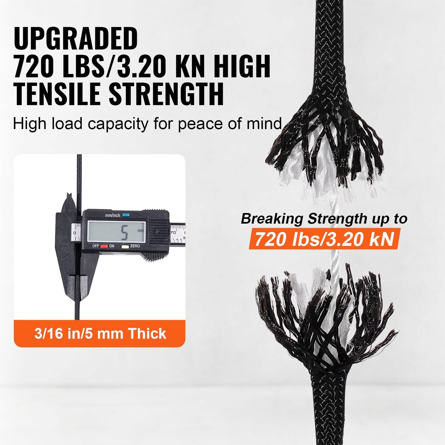 Durable 5mm Nylon Rope, 304.8m, 3.20kN Strength for Outdoor Activities