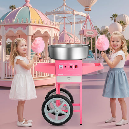 VEVOR Commercial Cotton Candy Machine with Cart Sugar Floss Maker 1000W Party