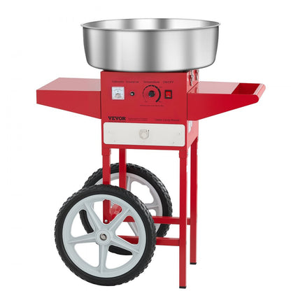 VEVOR Commercial Cotton Candy Machine with Cart Sugar Floss Maker 1000W Red