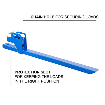 Clamp-On Tractor Bucket Forks, 1.27m Length, 450kg Capacity, Heavy Duty Steel