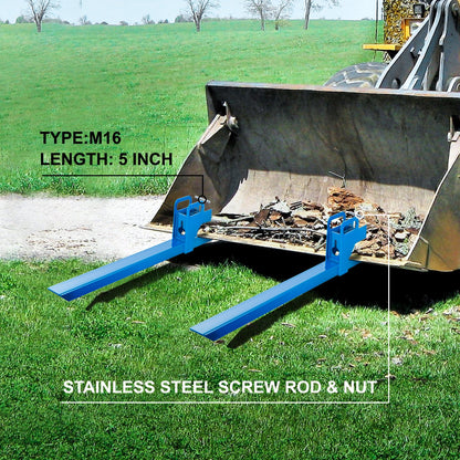 VEVOR Clamp On Pallet Forks 50inch Length, Tractor Bucket Forks 990lbs Lifting Capacity,