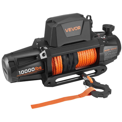 Electric Winch, 4500 kg Load Capacity, 12V DC Truck Winch with Φ8.9 mm x 27.4 m Synthetic Rope, Wireless & Wired Remote Control, IP67 Waterproof for Towing Off-Road SUV Jeep Trailer Boat