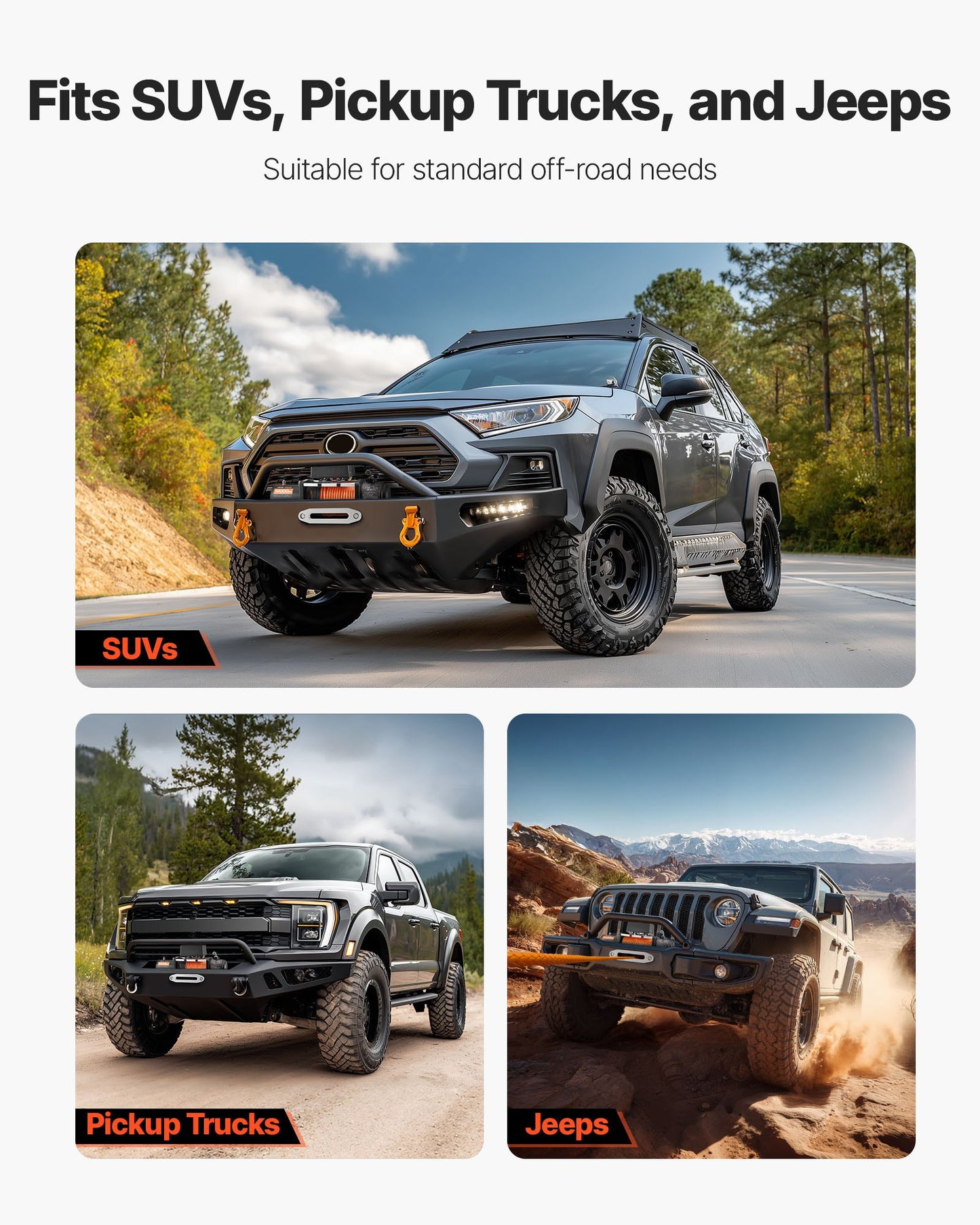 Electric Winch, 5400 kg Load Capacity, 12V DC Truck Winch with Φ9.1 mm x 23 m Synthetic Rope, Wireless & Wired Remote Control, IP55 Waterproof for Towing Off-Road SUV Jeep Trailer Boat