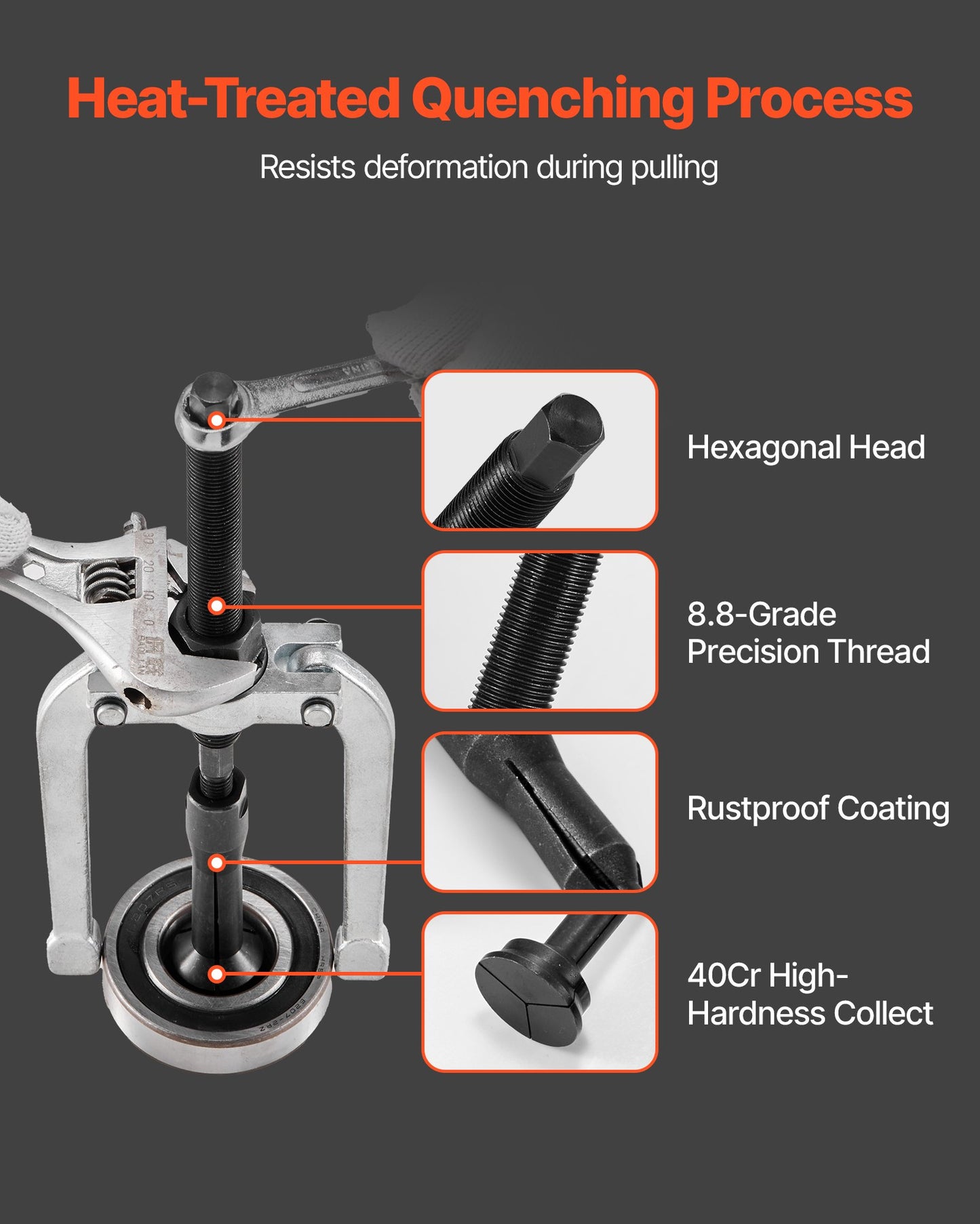 Blind Hole Bearing Puller Set, 16-in-1 Inner Bearing Race and Seal Extractor Kit, 16 PCS Slide Hammer Pilot Insert Inner Internal Bearing Removal Tool Set with 10 Split Collets and Counterstay