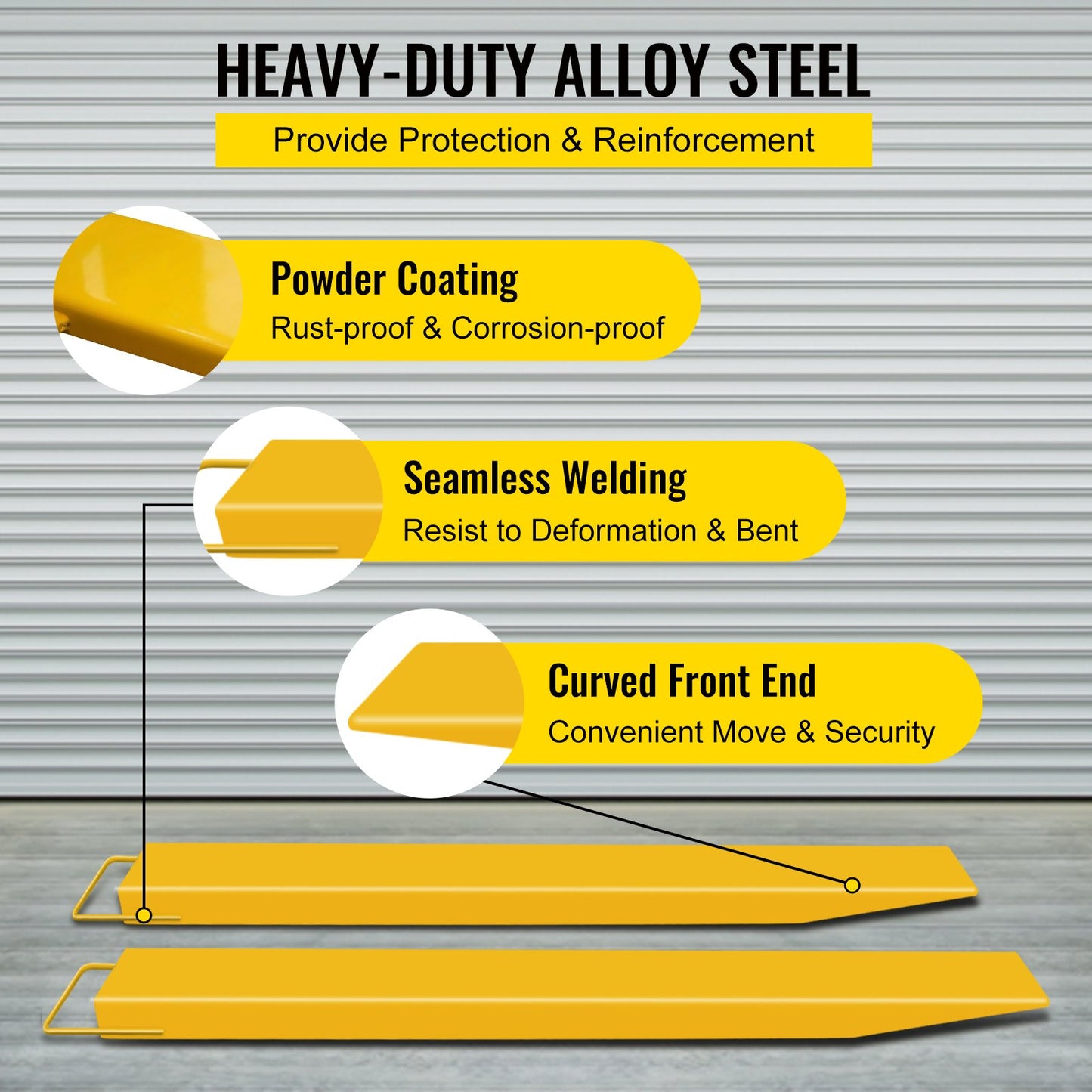 VEVOR Pallet Forks Extensions Steel Pallet Forks 152 cm x 11.5 cm Heavy Duty Pallet