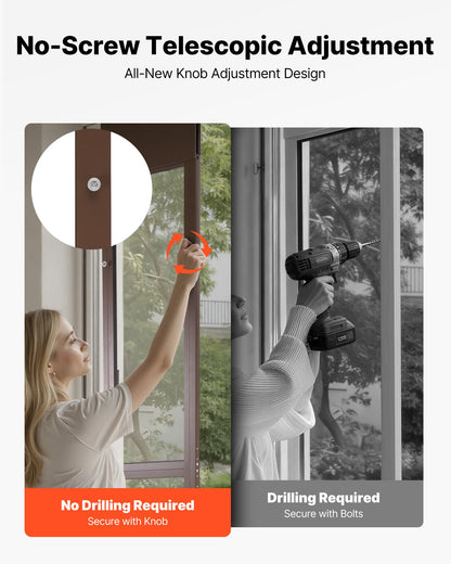 Dog Door for Sliding Glass Door, 1927 mm to 2040 mm Adjustable Height, Aluminum Alloy Frame with Rotating Hinges, Lock Design, 260.4 x 412.8 mm Flap, Sliding Glass Pet Door for Renters