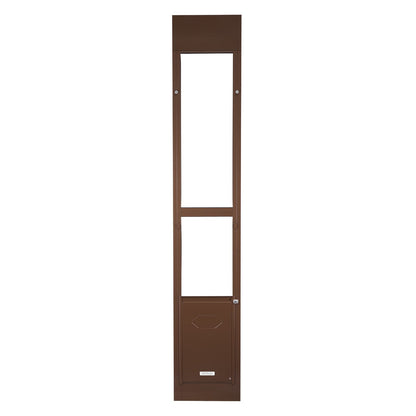 Dog Door for Sliding Glass Door, 1927 mm to 2040 mm Adjustable Height, Aluminum Alloy Frame with Rotating Hinges, Lock Design, 260.4 x 412.8 mm Flap, Sliding Glass Pet Door for Renters