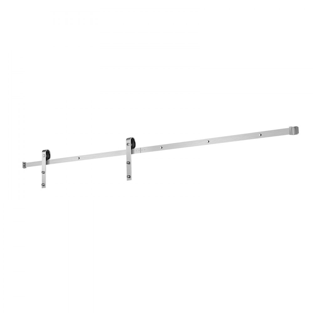 VEVOR 2440mm Sliding Barn Door Hardware Kit for Single Sliding Barn Door Silver