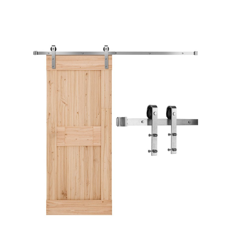 2000 mm Sliding Barn Door Hardware Kit for Single Sliding Barn Door Silver