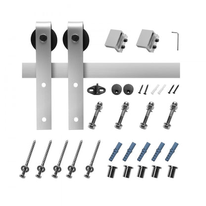 VEVOR 1500mm Sliding Barn Door Hardware Kit for Single Sliding Barn Door Silver