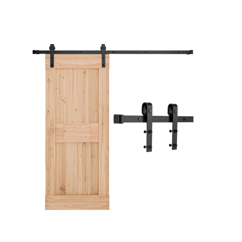 2000 mm Sliding Barn Door Hardware Kit for Single Sliding Barn Door Black