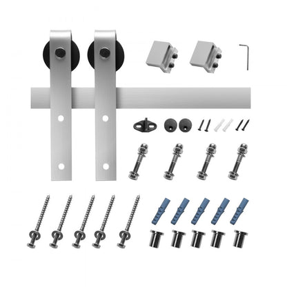 1830 mm Sliding Barn Door Hardware Kit for Single Sliding Barn Door Silver