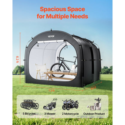 VEVOR Outdoor Bike Storage Tent Spacious Waterproof Bike Tent for 5 Bikes