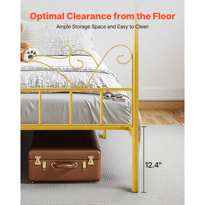 Queen Size Canopy Bed Frame Metal Canopy Bed with Headboard & Four Posters