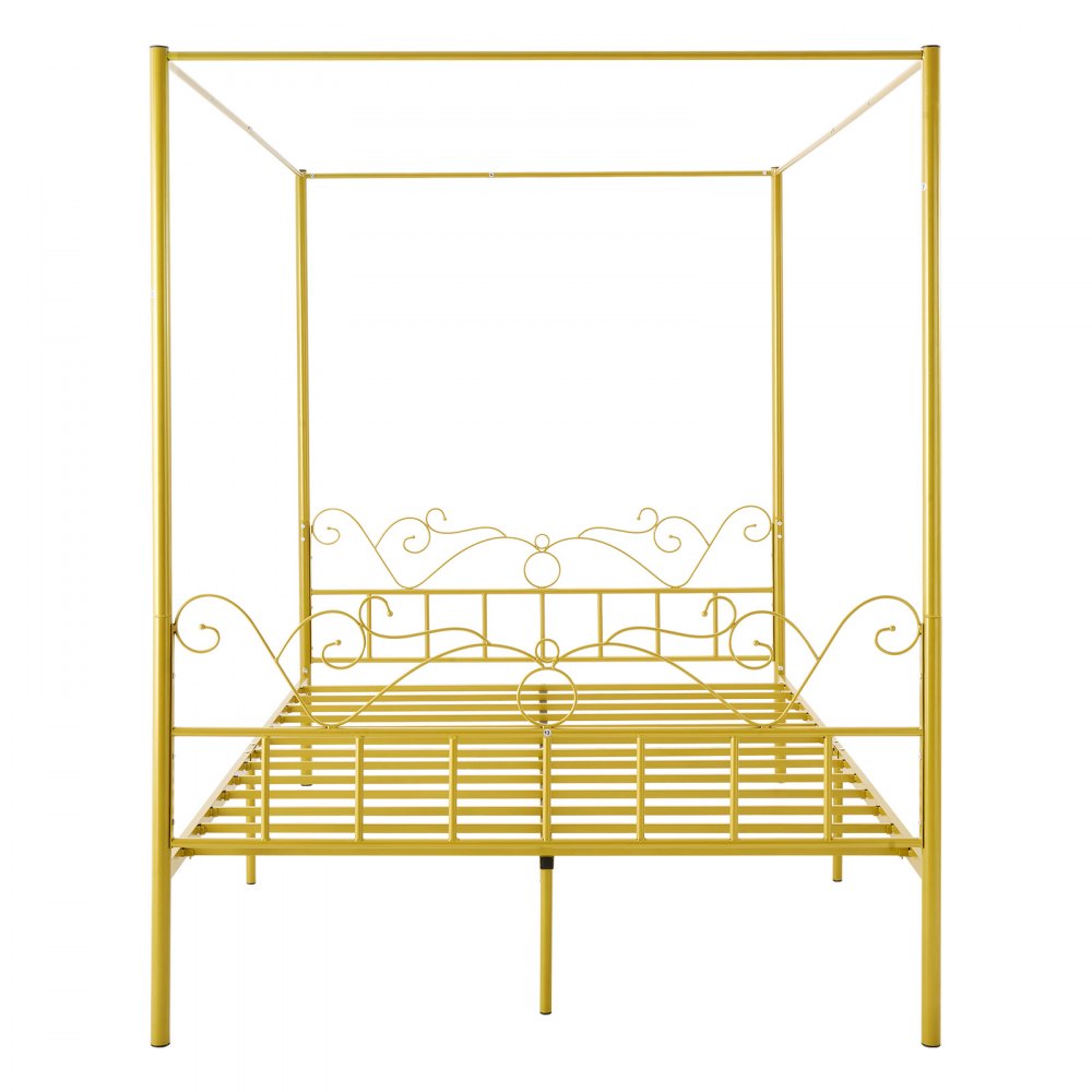 Queen Size Canopy Bed Frame Metal Canopy Bed with Headboard & Four Posters