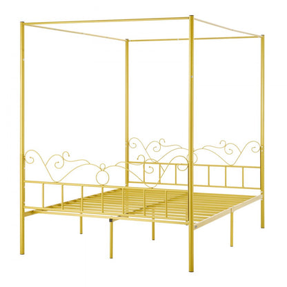 Queen Size Canopy Bed Frame Metal Canopy Bed with Headboard & Four Posters