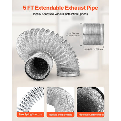 VEVOR 3 in 1 Indoor Dryer Vent Kit with Bucket for Electric Dryer 150cm Hose