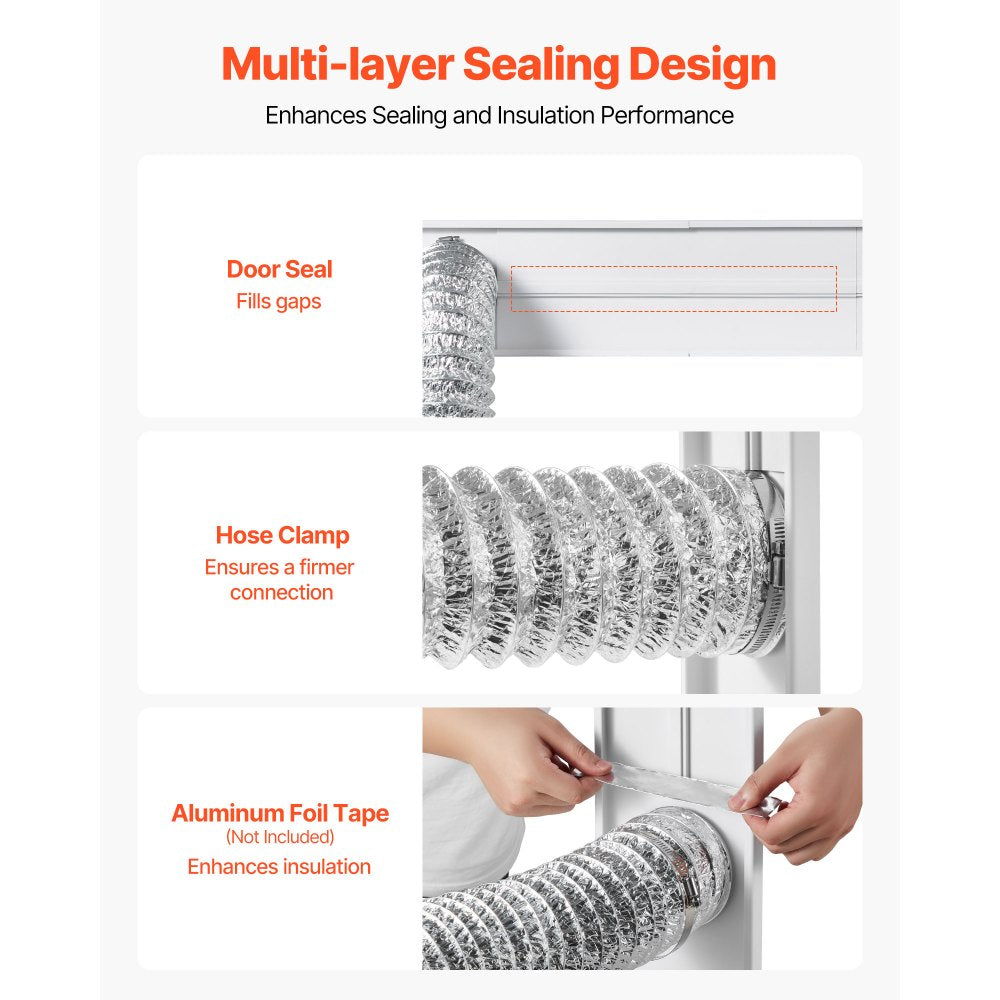 VEVOR Dryer Vent Window Kit Fits 101.6 mm Hose Adjustable for Sliding Windows