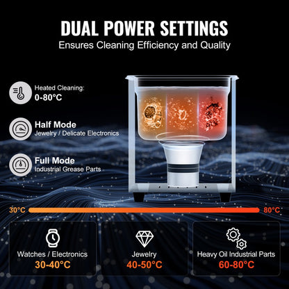 2L Ultra Sonic Cleaner Cleaning Machine with Basket Heater and Timer 60W