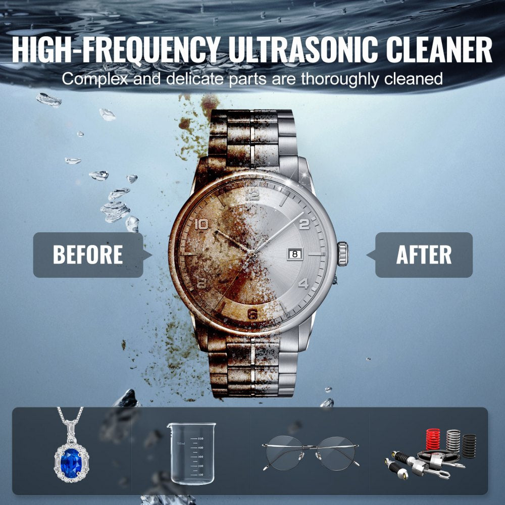 2L Ultra Sonic Cleaner Cleaning Machine with Basket Heater and Timer 60W