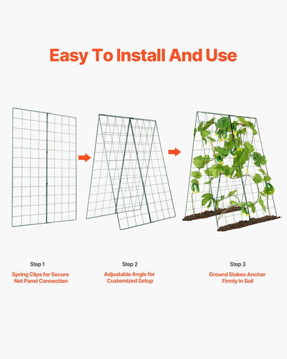VEVOR A-Frame Cucumber Trellis 46" x 32" Foldable Metal Garden Trellis