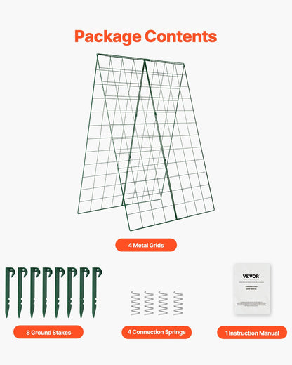 VEVOR A-Frame Cucumber Trellis 46" x 32" Foldable Metal Garden Trellis